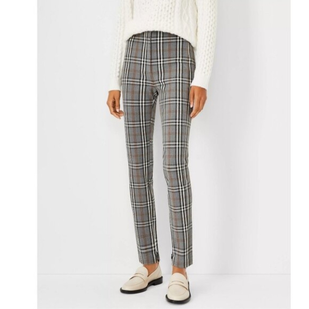 Ann Taylor High Waist Audrey Skinny Pant in Gray Plaid Skinny Pants Sz 4